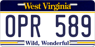 WV license plate OPR589