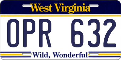 WV license plate OPR632