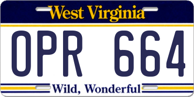 WV license plate OPR664