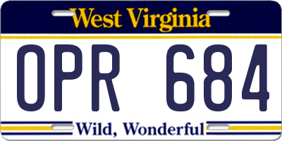 WV license plate OPR684