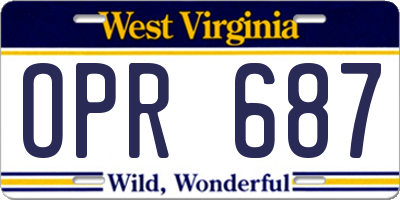 WV license plate OPR687