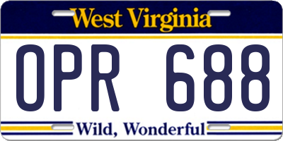 WV license plate OPR688