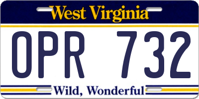 WV license plate OPR732
