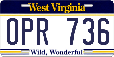 WV license plate OPR736