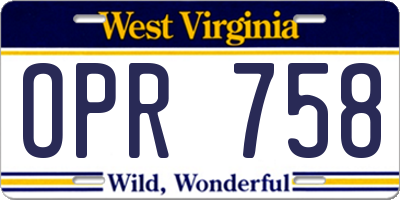 WV license plate OPR758