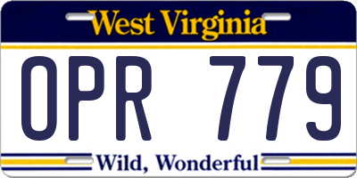 WV license plate OPR779