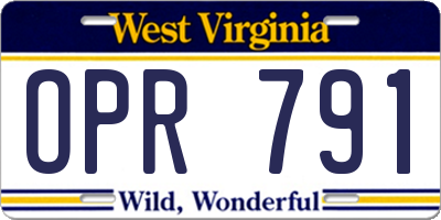 WV license plate OPR791
