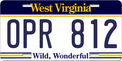 WV license plate OPR812