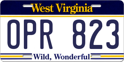 WV license plate OPR823