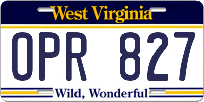 WV license plate OPR827