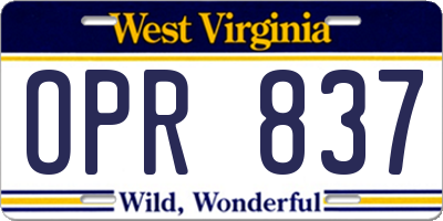 WV license plate OPR837