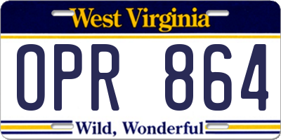 WV license plate OPR864