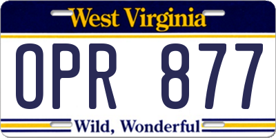 WV license plate OPR877