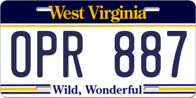 WV license plate OPR887