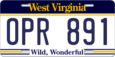 WV license plate OPR891