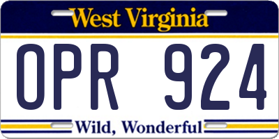 WV license plate OPR924