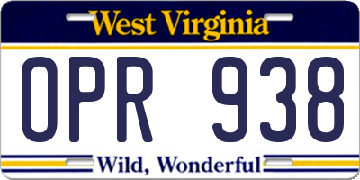 WV license plate OPR938