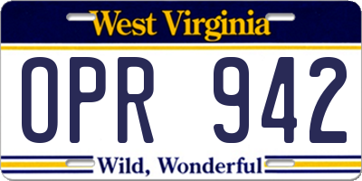 WV license plate OPR942
