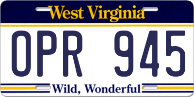 WV license plate OPR945