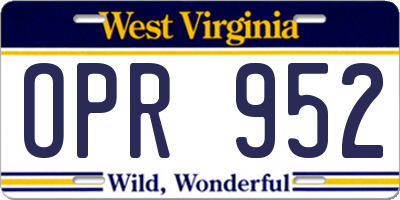 WV license plate OPR952