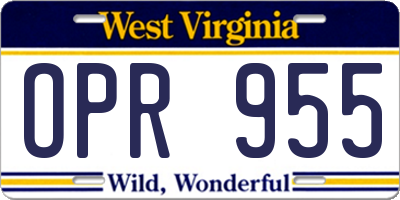 WV license plate OPR955