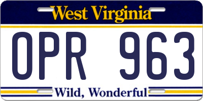 WV license plate OPR963