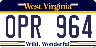 WV license plate OPR964