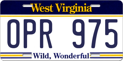 WV license plate OPR975
