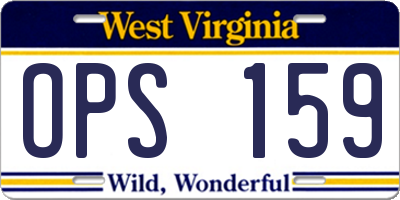 WV license plate OPS159