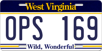 WV license plate OPS169