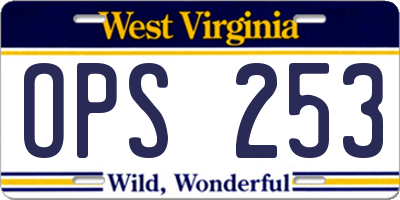 WV license plate OPS253