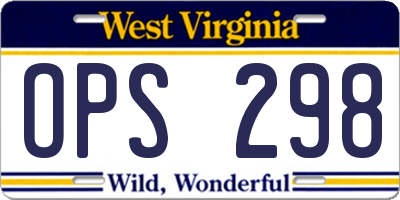WV license plate OPS298
