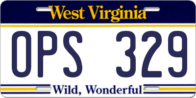 WV license plate OPS329