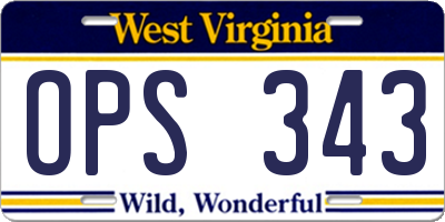WV license plate OPS343