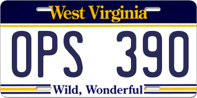 WV license plate OPS390