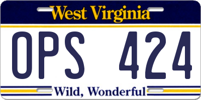 WV license plate OPS424
