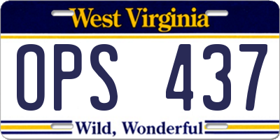WV license plate OPS437
