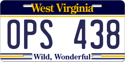 WV license plate OPS438