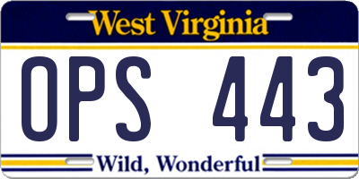 WV license plate OPS443