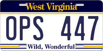WV license plate OPS447