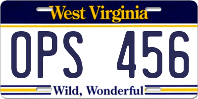 WV license plate OPS456
