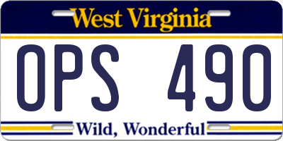 WV license plate OPS490