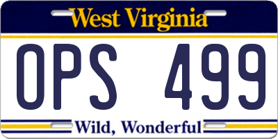 WV license plate OPS499