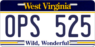 WV license plate OPS525