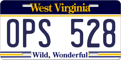 WV license plate OPS528