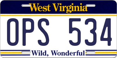 WV license plate OPS534