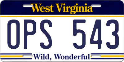 WV license plate OPS543