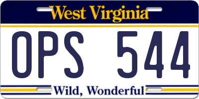 WV license plate OPS544