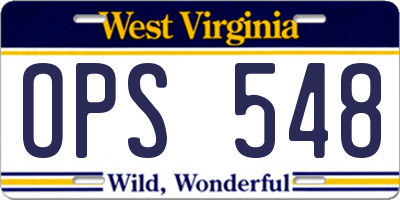 WV license plate OPS548