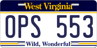 WV license plate OPS553